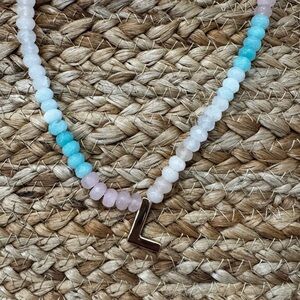 Baublebar Semi Precious ‘L' Initial Necklace - Pink & Blue